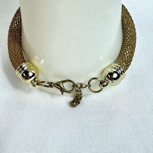 Vintage Gold Tone Mesh Bracelet Adjustable 7 to 8 Inch